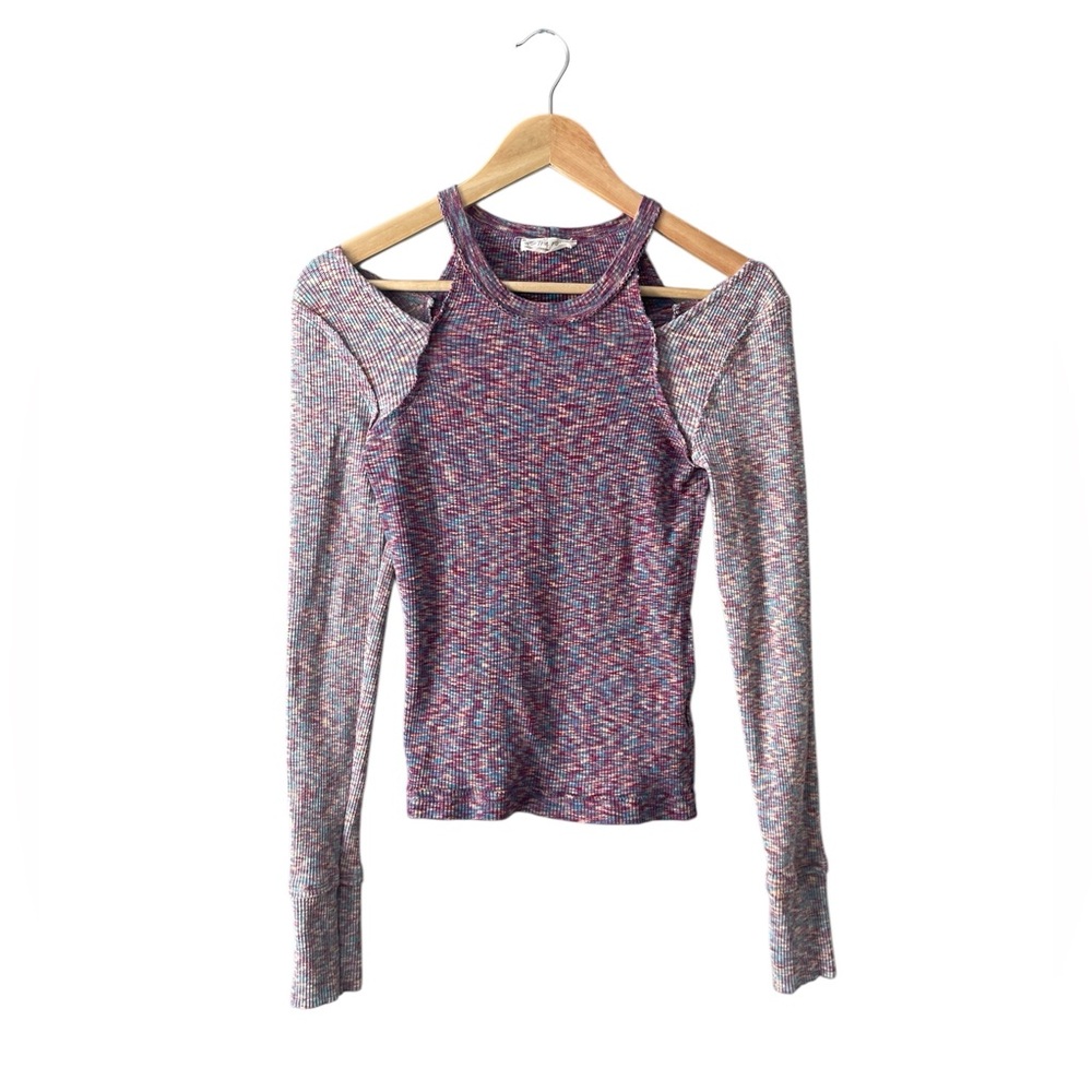 We The Free Multi-Color Purple Cut Out Top